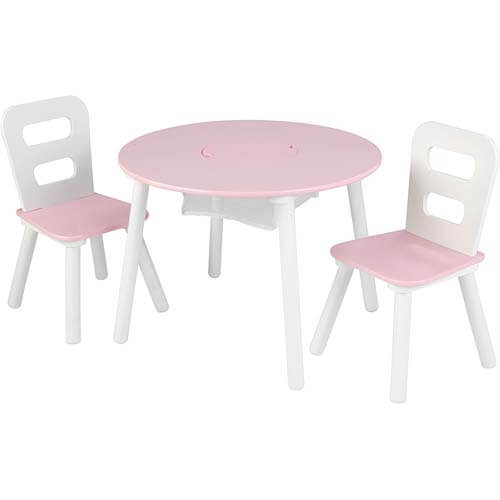 KidKraft Wooden Round Table & 2 Chair Set - Best Kids Table and Chair Sets